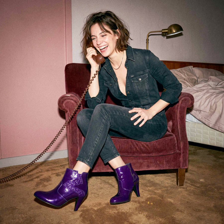 Djamelah - Cuir Verni & Glitter Violet