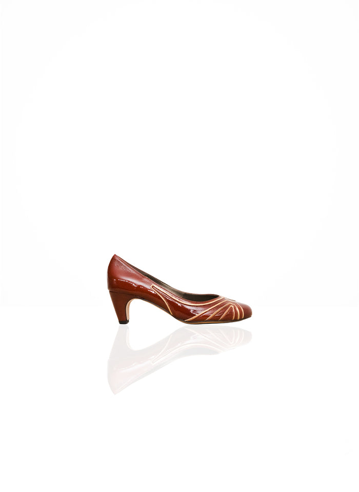 Anicette - Cuir Verni Caramel