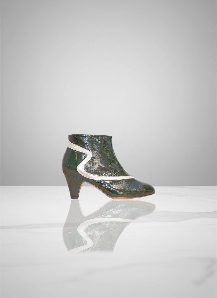 Chipette - Green Hornet Patent Leather & Champagne  | Patricia Blanchet