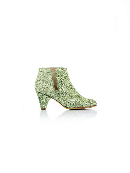 Boots petit talon glitter vert Forty Four by Patricia Blanchet