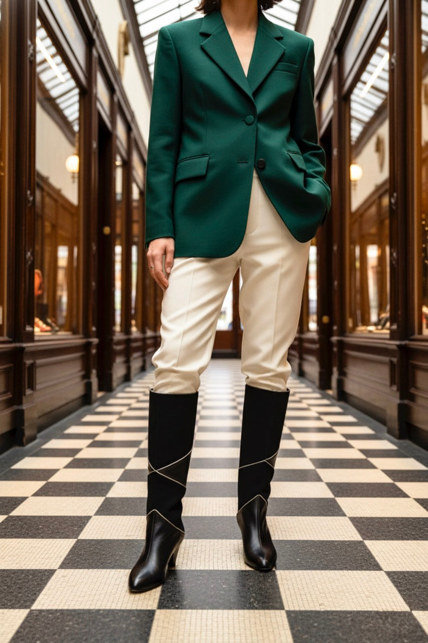 Germaimaine - Cuir + Nubuck Noir | Patricia Blanchet