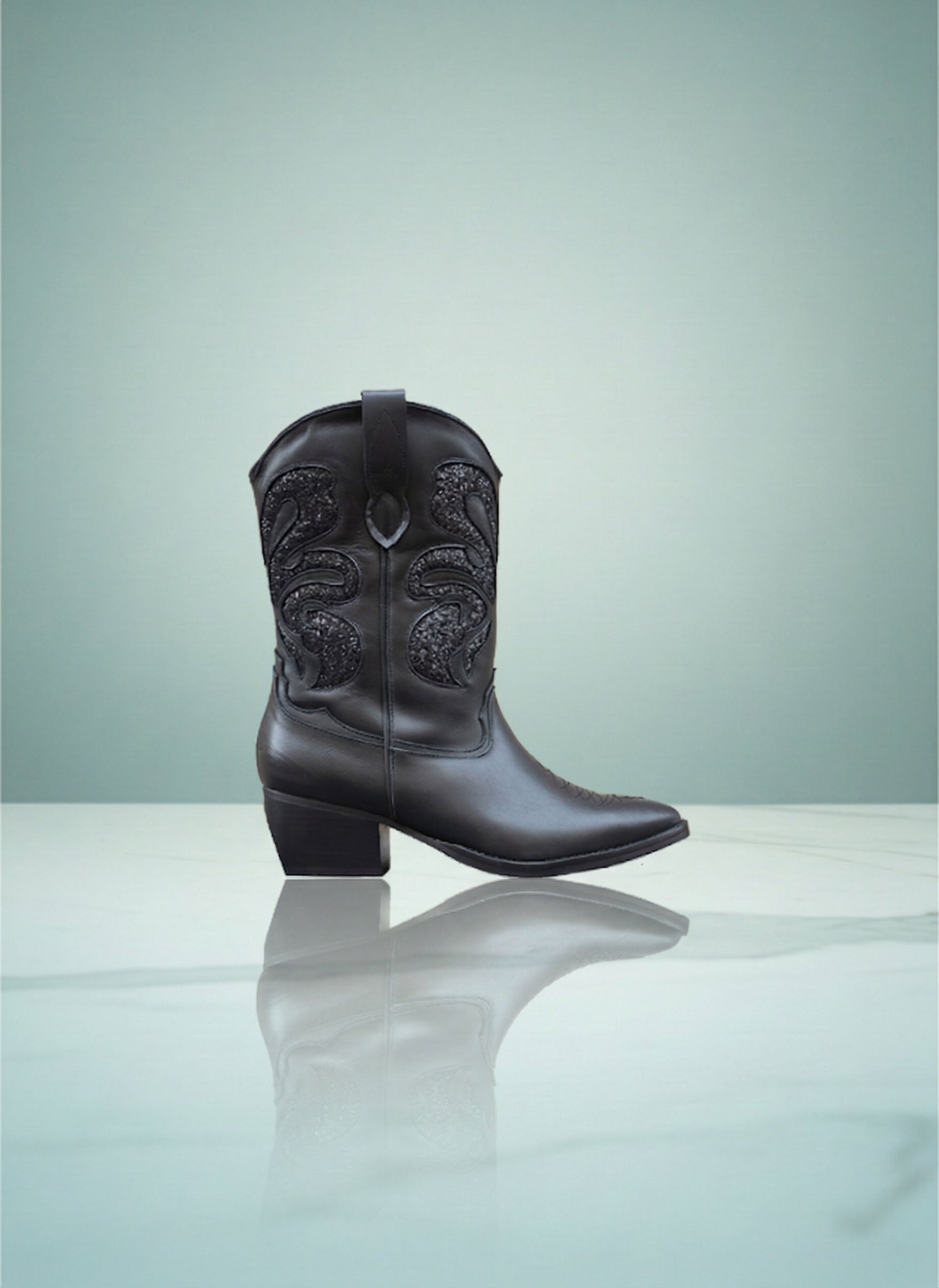 Jodo - Cuir Noir + Glitter Noir | Patricia Blanchet