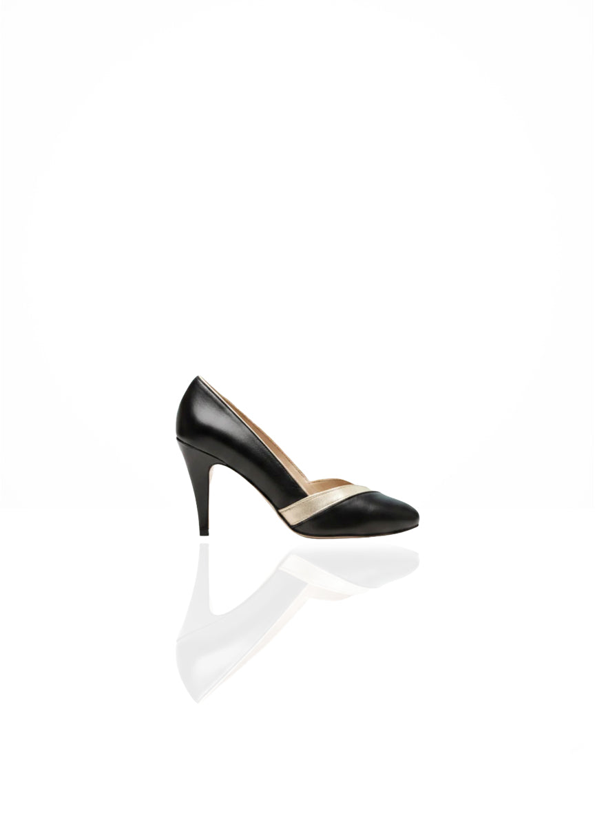 Logan - Cuir Noir & Champagne | Patricia Blanchet