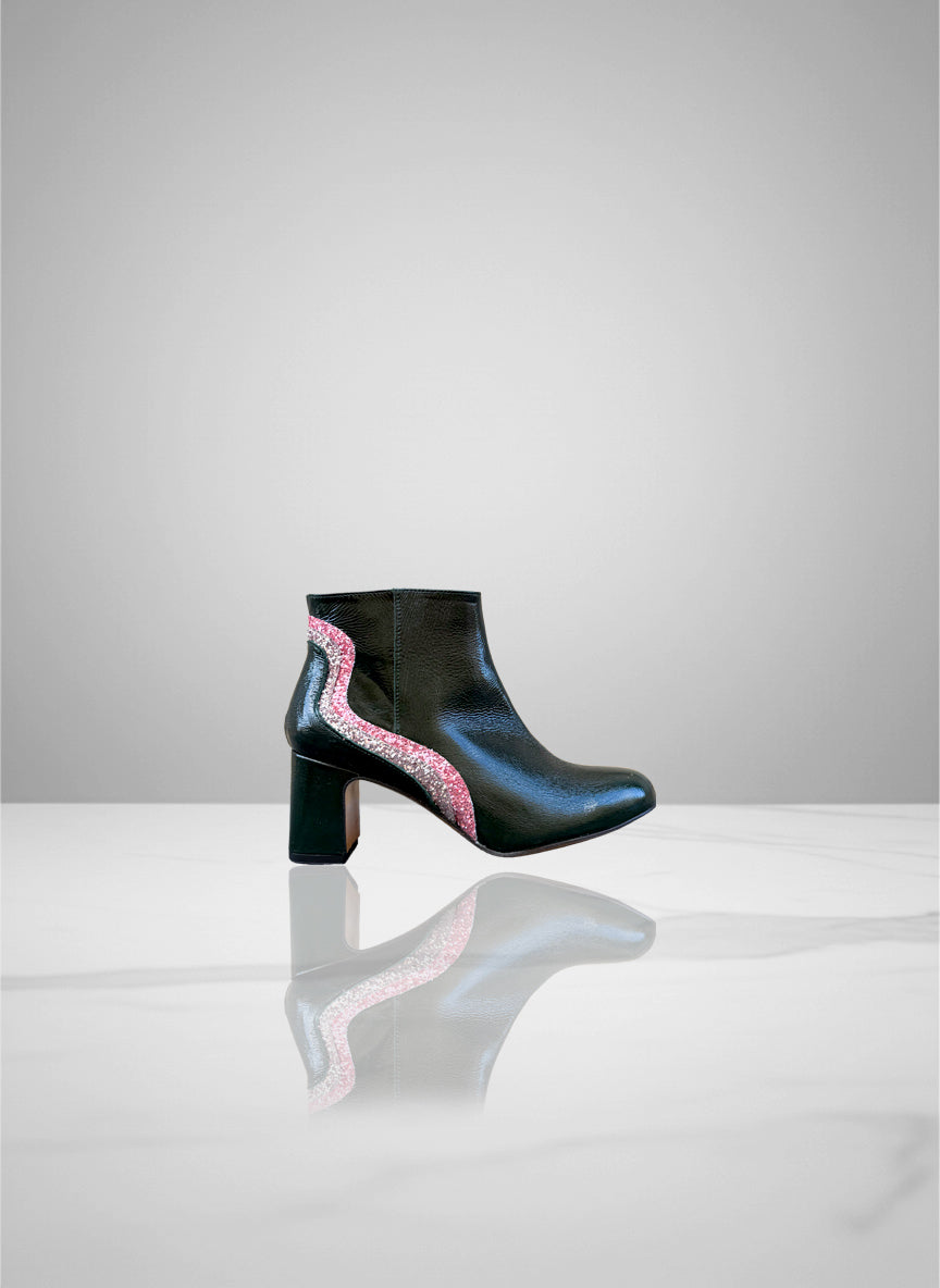 Loonette - Green Hornet Patent Leather & Pink Glitter | Patricia Blanchet