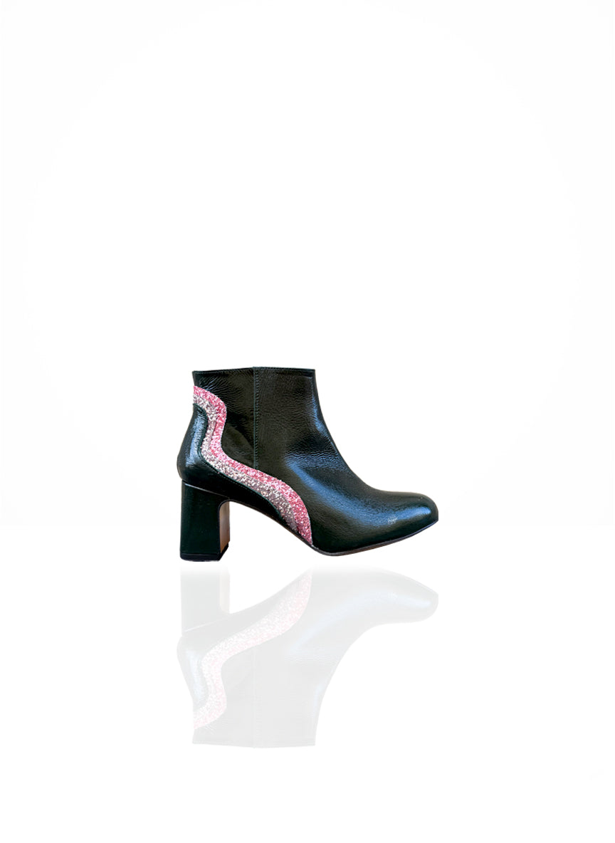 Loonette - Green Hornet Patent Leather & Pink Glitter | Patricia Blanchet