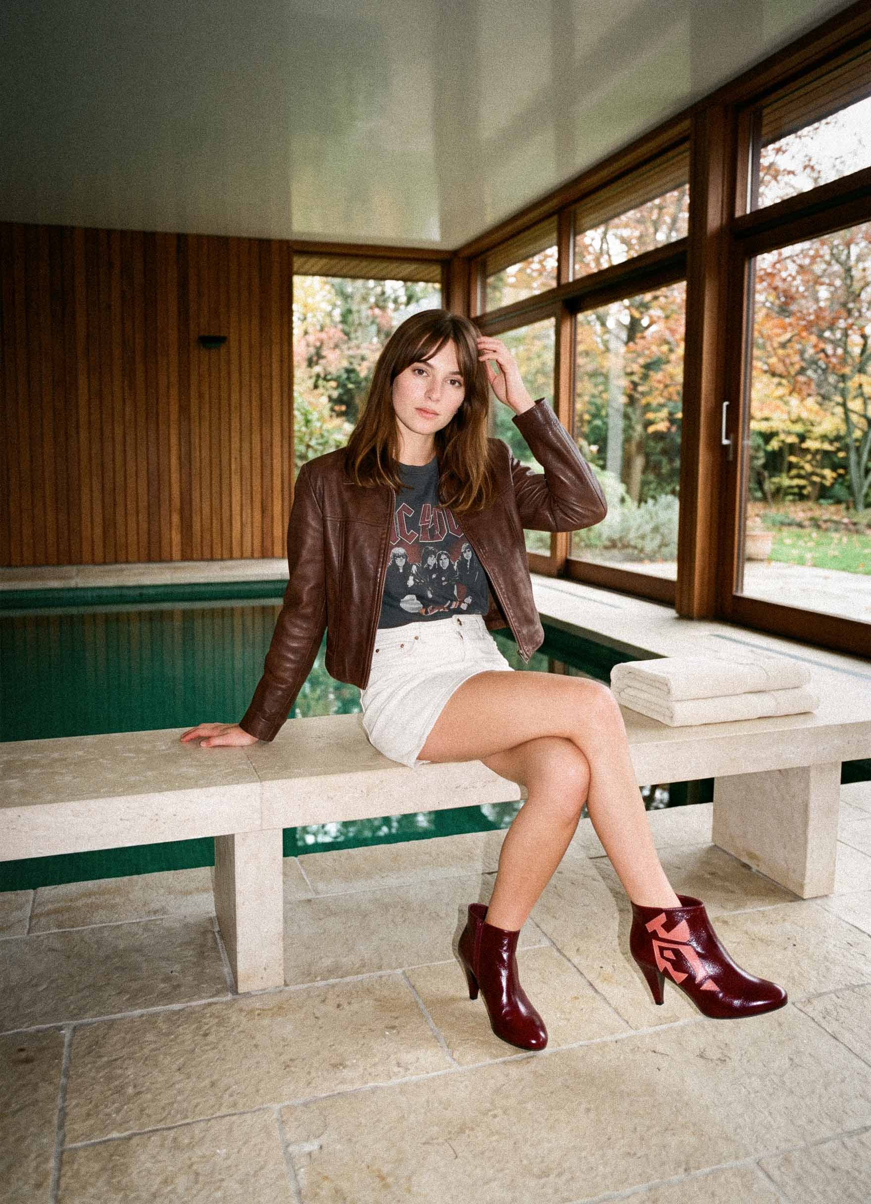 Palunzo - Cuir Verni Bordeaux & Rose | Patricia Blanchet