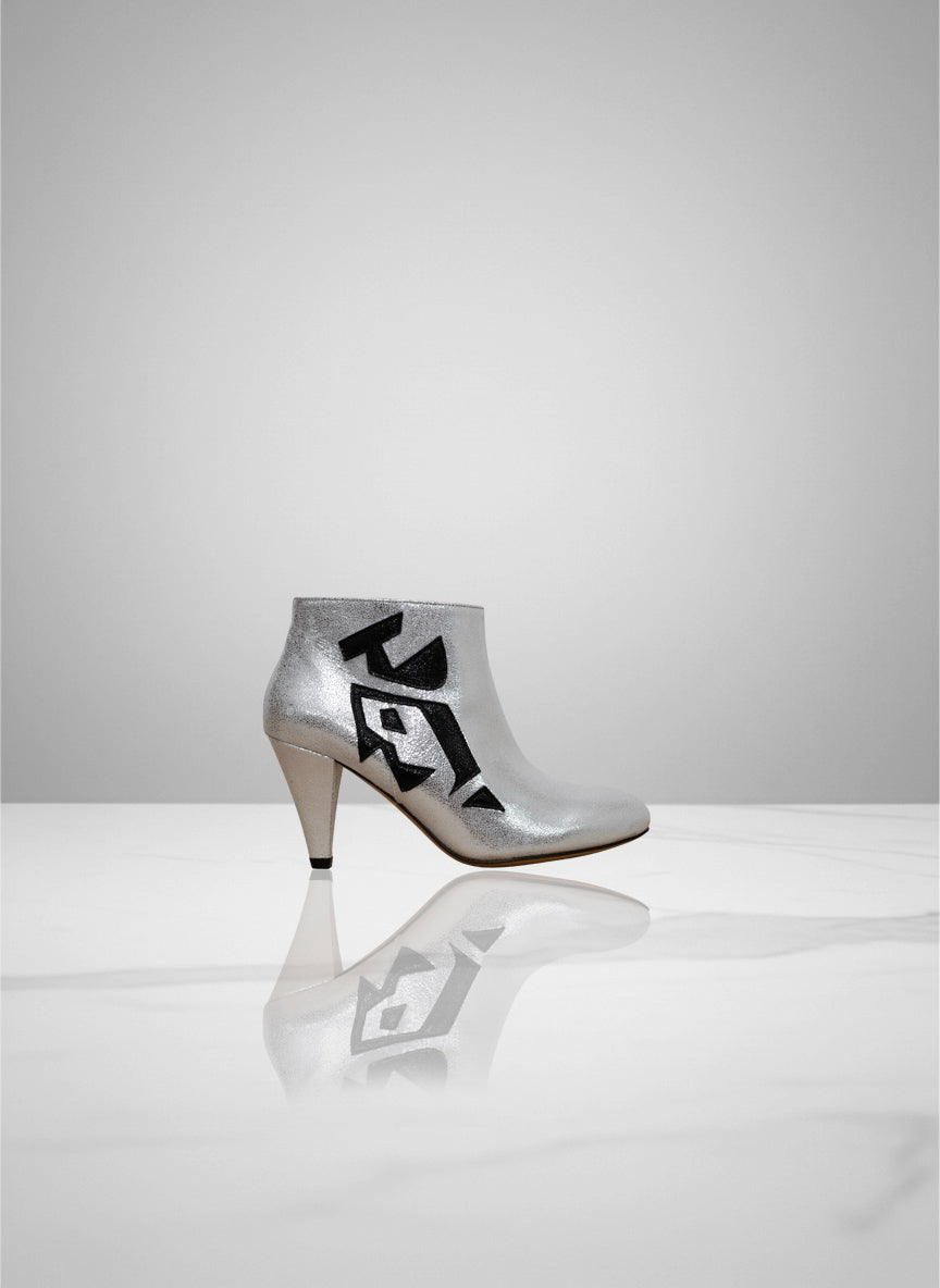 Palunzo - Silver & Black Metallic Leather | Patricia Blanchet