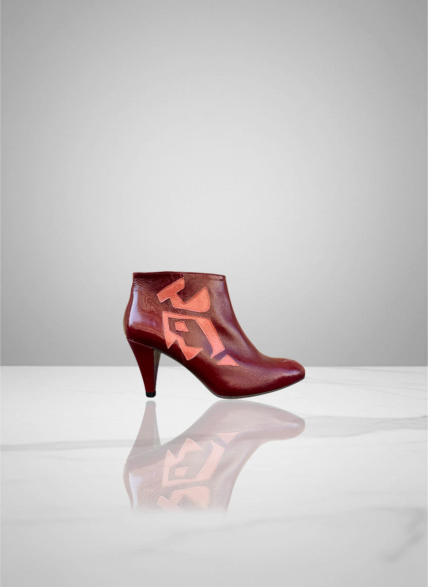 Palunzo - Bordeaux & Pink Patent Leather  | Patricia Blanchet