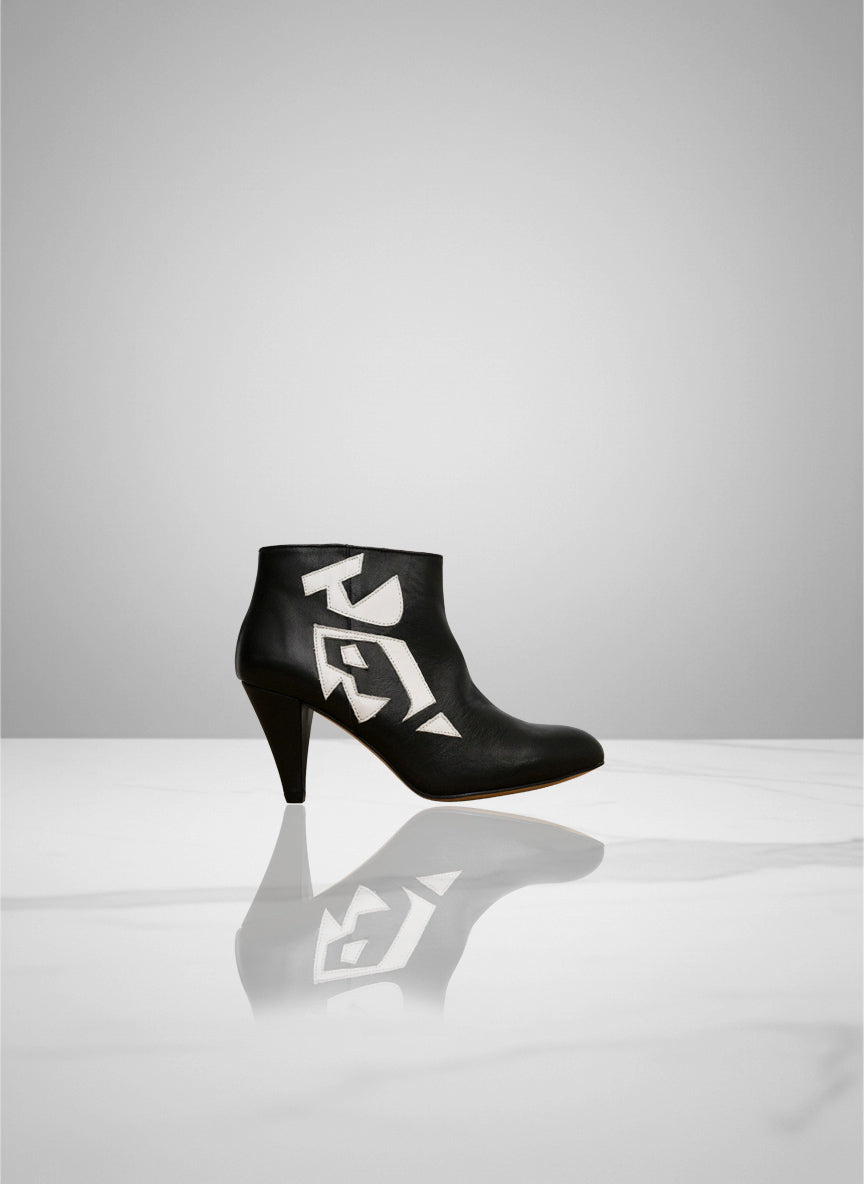 Palunzo - Cuir Noir & Beige | Patricia Blanchet