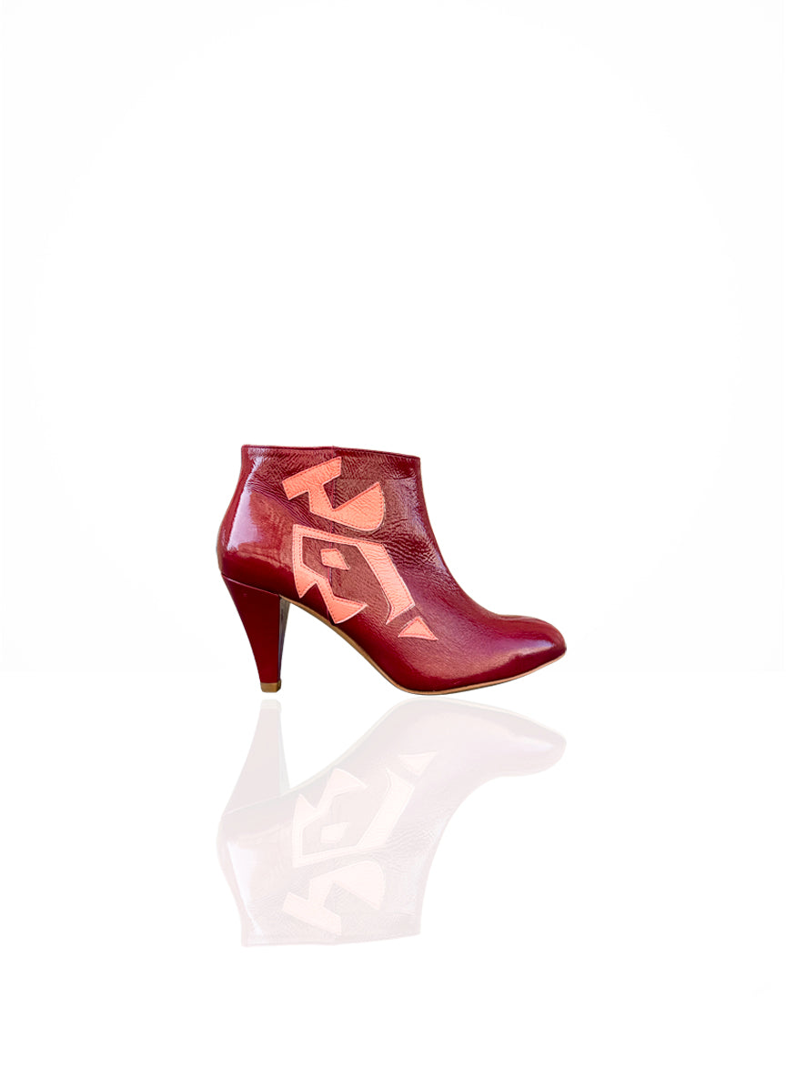 Palunzo - Cuir Verni Rouge Brique & Rose | Patricia Blanchet