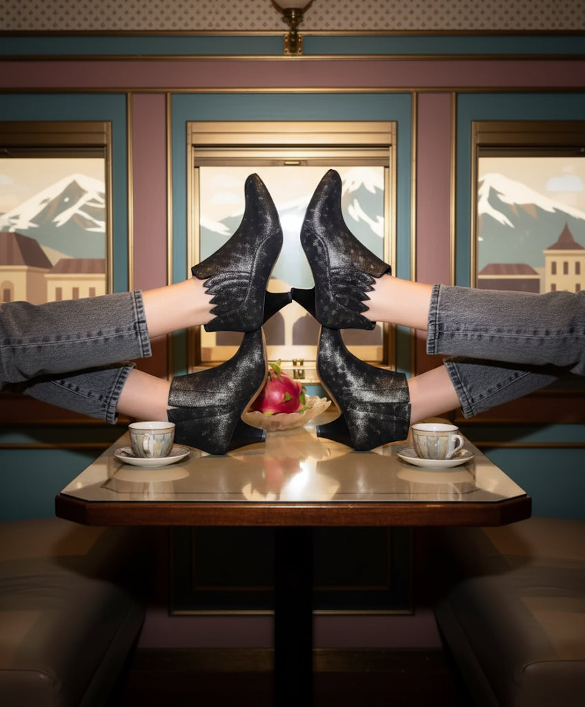 Tonyscott - Noir Imprimé Métallisé Graphite | Patricia Blanchet