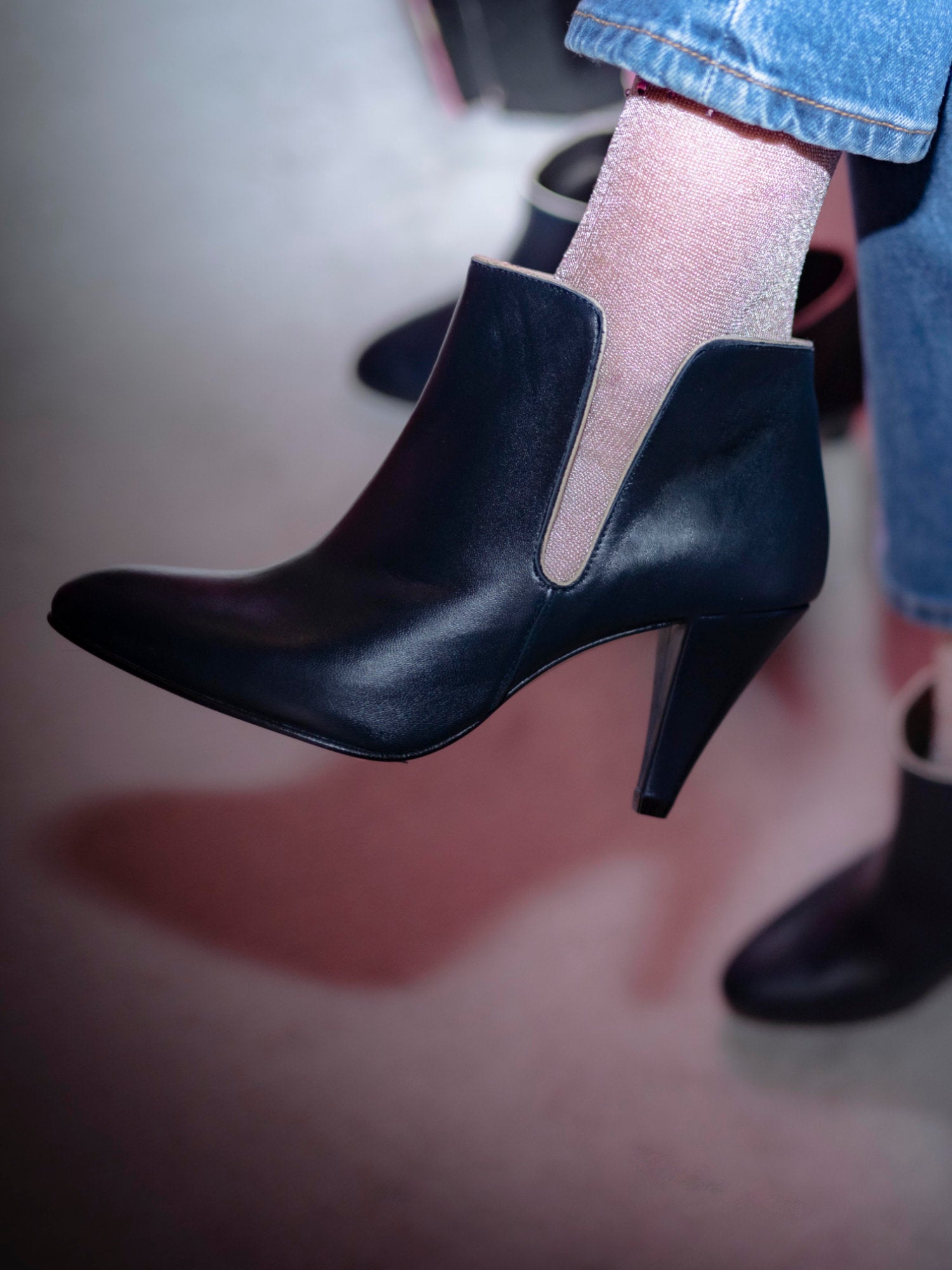 Low-boots femme cuir bleu marine Fifty Five Patricia Blanchet