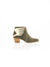 Bottines style western petit talon suède vert kaki et métallisé doré Tigrette Patricia Blanchet - profil