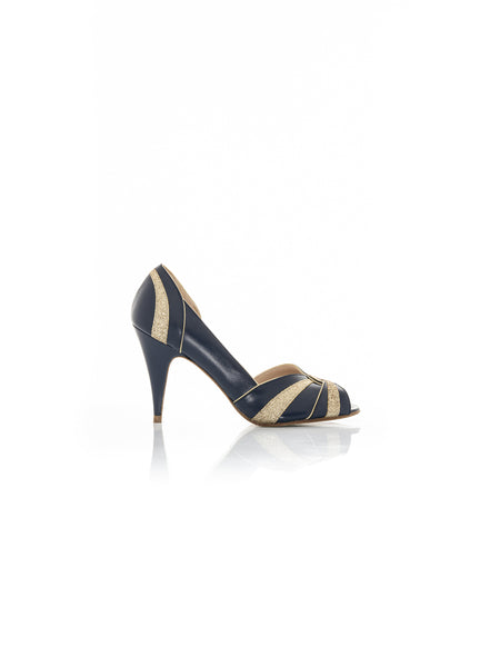 Escarpin bleu marine cuir sales