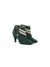 low-boots à talon 7 cm nubuck vert forêt et détails glitter or multicolore Telly Patricia Blanchet - face