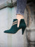 low-boots à talon 7 cm nubuck vert forêt et détails glitter or multicolore Telly Patricia Blanchet - image-survol-2