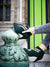 low-boots à talon 7 cm nubuck vert forêt et détails glitter or multicolore Telly Patricia Blanchet  - image-survol