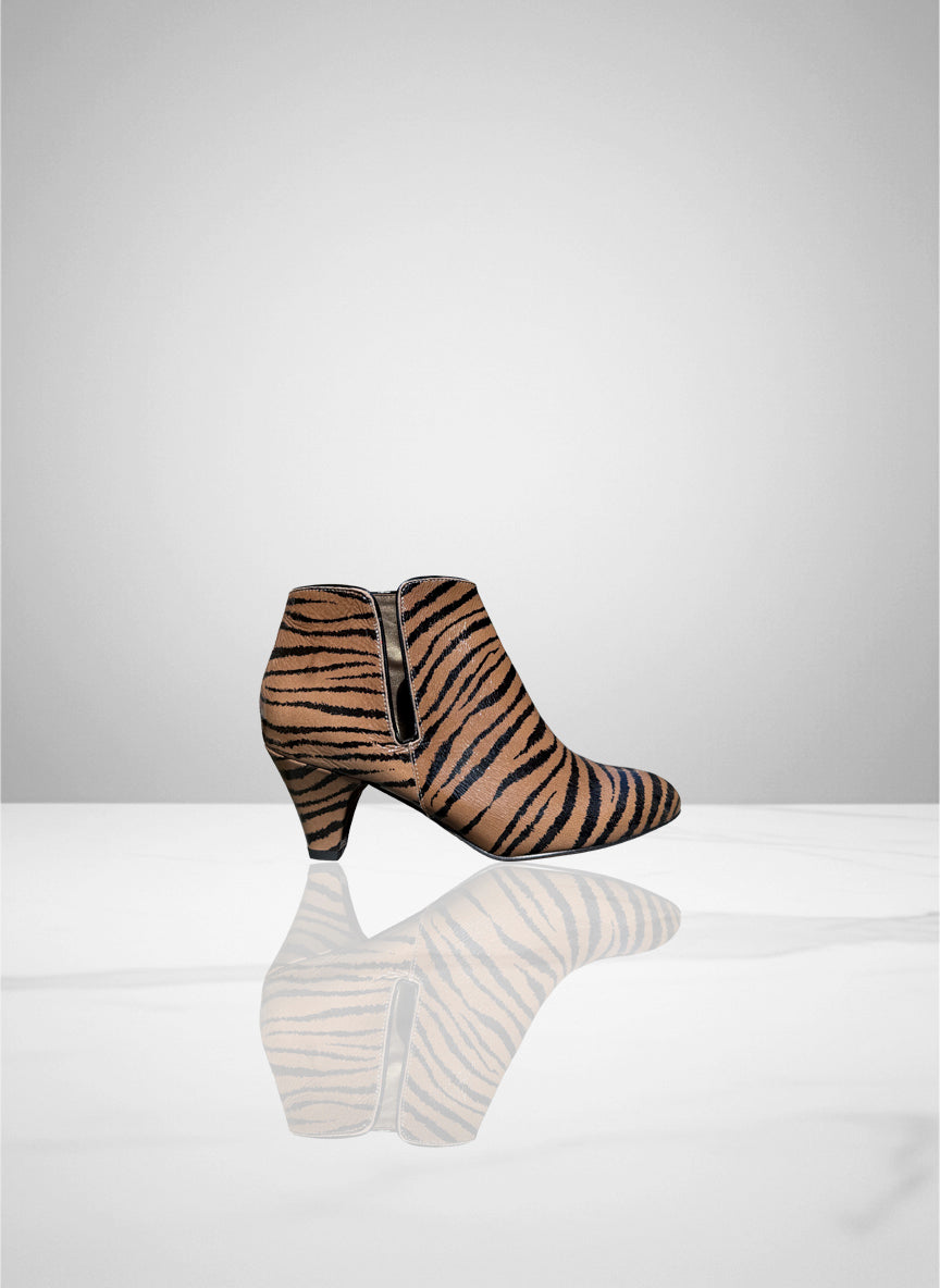 Forty Four -  Cuir Verni Imprimé Taupe & Noir | Patricia Blanchet