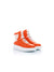 Baskets montantes en cuir verni orange et cuir verni blanc Patricia Blanchet - face